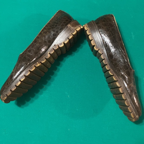 Maud Frizon brown loafers size 11 X-condition Alligator uppers, rubber soles! - Picture 4 of 5